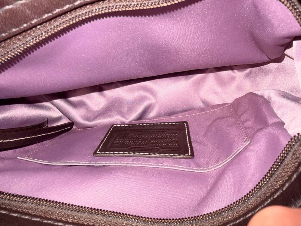 Coach Mini Zoe Signature Jacquard Bag F41833 Khaki Brown - Picture 10 of 10